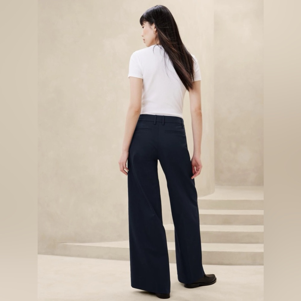 NWT! Banana Republic Black Stretch Cotton Icon Trouser - Multiple Sizes💕 - Picture 2 of 4